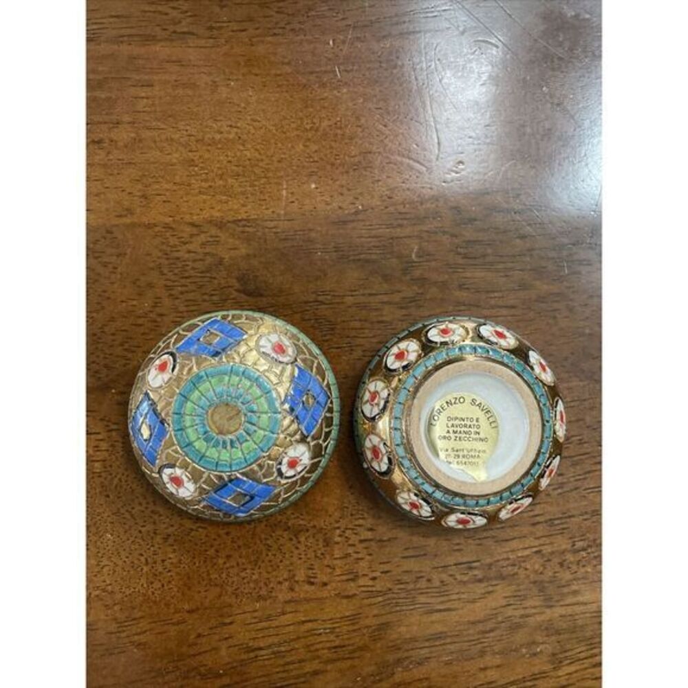 NWT Savelli Arte E‎ Taradizione Ceramic/Enamel/Trinket Box~Roma 2.5"